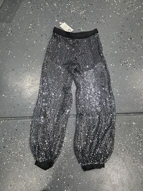 Zara Silver Sequin Jogger Pants
